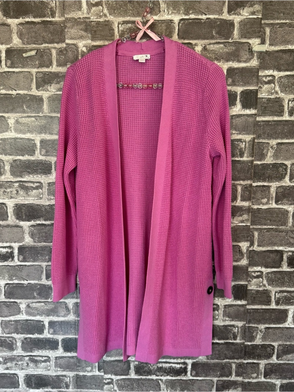 J. Jill open front cardigan sweater pink long